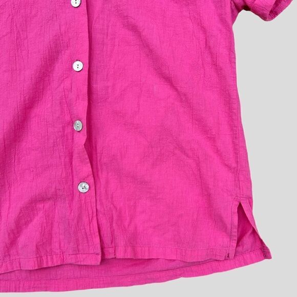 Vintage 100% Cotton Barbie Pink Button Down Blouse - Picture 2 of 6